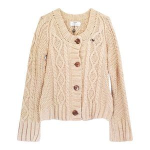 Vintage Burberry Chunky Cable Knit Cardigan